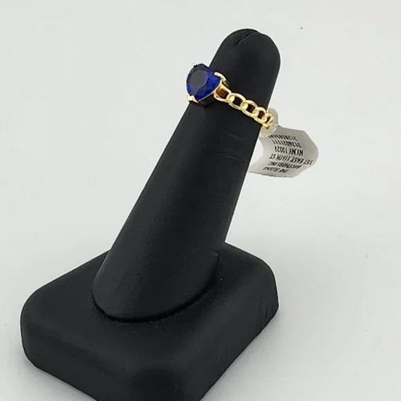 Blue Heart Gemstone Ring – 925 Sterling SilverPromise RingNew with Tags